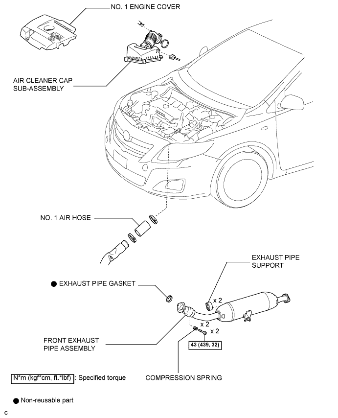 COROLLA, AURIS. ZZE150 ZRE151,152 NDE150.Система Выпуска 1Ad-Ftv.Система Выпуска Отработавших Газов.Выпускной Коллектор  Узлы И Детали