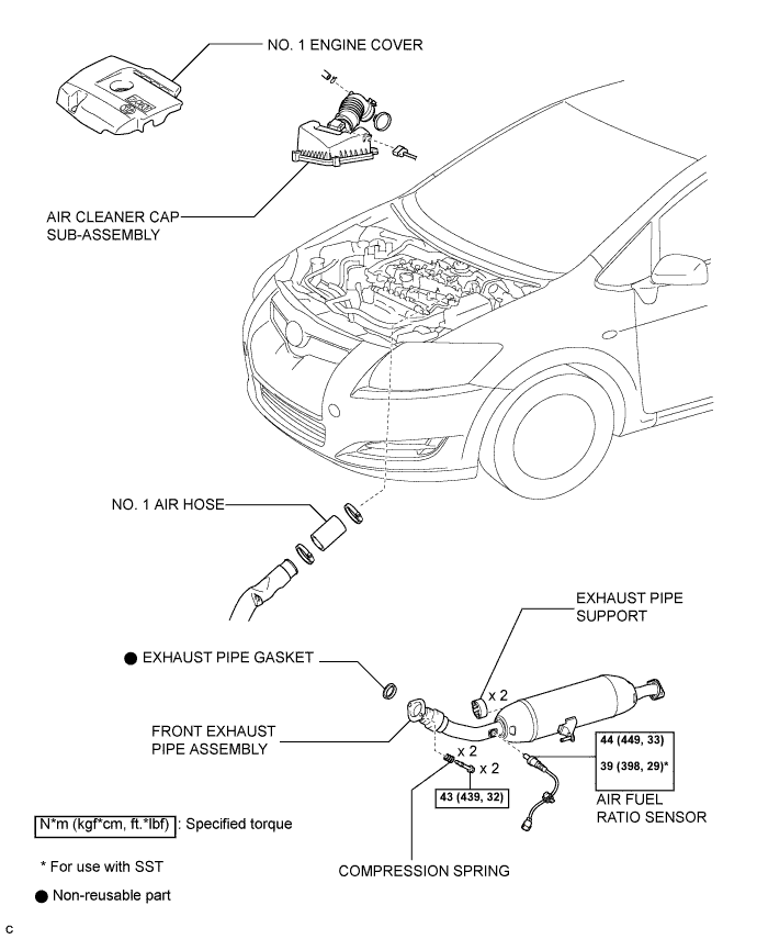 COROLLA, AURIS. ZZE150 ZRE151,152 NDE150.Система Выпуска 2Ad-Fhv.Система Выпуска Отработавших Газов.Выпускной Коллектор  Узлы И Детали