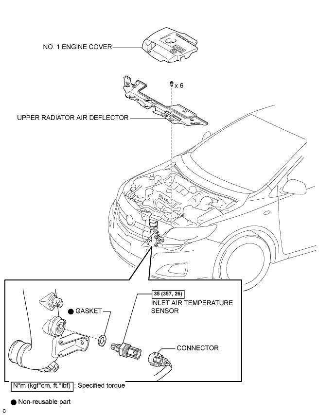 COROLLA, AURIS. ZZE150 ZRE151,152 NDE150.Система Управления Двигателем 2Ad-Fhv.Система Ecd.Датчик Температуры Воздуха На Впуске  Узлы И Детали