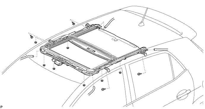 COROLLA, AURIS. ZZE150 ZRE151,152 NDE150.Люк.Система Люка.Кожух Люка (Для 5-Дверных Моделей С Кузовом Типа Хэтчбэк)  Снятие
