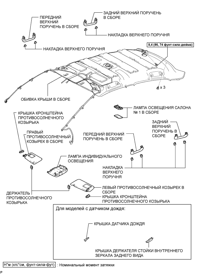 COROLLA, AURIS. ZZE150 ZRE151,152 NDE150.Дополнительная Система (Пассивной) Безопасности.Система Подушек Безопасности.Подушка Безопасности Занавесочного Типа В Сборе (Для Моделей С Кузовом Типа Седан) Узлы И Детали
