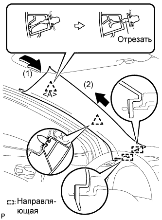 COROLLA, AURIS. ZZE150 ZRE151,152 NDE150.Дополнительная Система (Пассивной) Безопасности.Система Подушек Безопасности.Подушка Безопасности Занавесочного Типа В Сборе (Для Моделей С Кузовом Типа Седан)  Снятие
