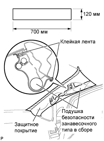 COROLLA, AURIS. ZZE150 ZRE151,152 NDE150.Дополнительная Система (Пассивной) Безопасности.Система Подушек Безопасности.Подушка Безопасности Занавесочного Типа В Сборе (Для 3-Дверной Модели С Кузовом Типа Хэтчбэк)  Снятие