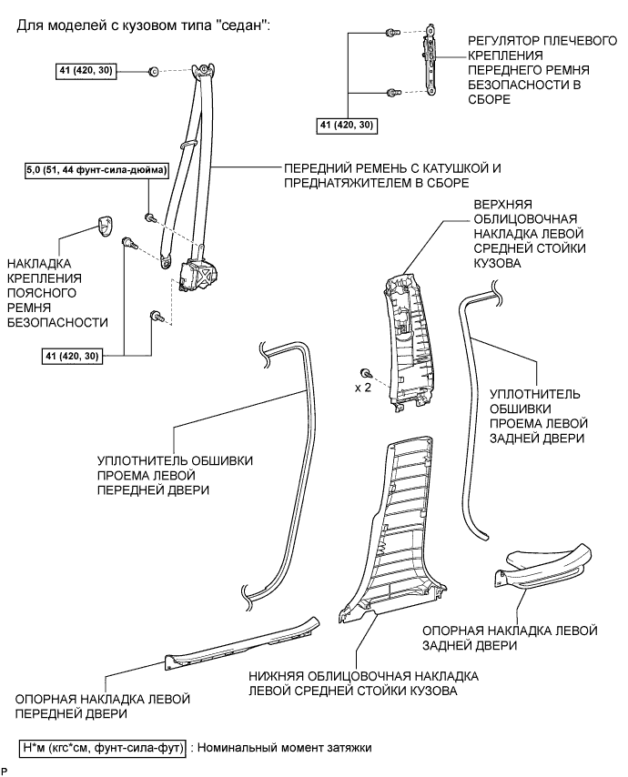 COROLLA, AURIS. ZZE150 ZRE151,152 NDE150.Ремни Безопасности.Контрольная Лампа Ремня Безопасности Переднего Пассажира (Для Моделей С Кузовом Типа