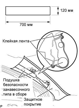 COROLLA, AURIS. ZZE150 ZRE151,152 NDE150.Дополнительная Система (Пассивной) Безопасности.Система Подушек Безопасности.Подушка Безопасности Занавесочного Типа В Сборе (Для Моделей С Кузовом Типа Седан)  Снятие