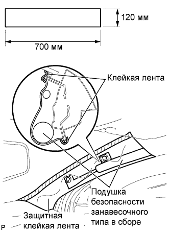 COROLLA, AURIS. ZZE150 ZRE151,152 NDE150.Дополнительная Система (Пассивной) Безопасности.Система Подушек Безопасности.Подушка Безопасности Занавесочного Типа В Сборе (Для Моделей С Кузовом Типа Седан)  Снятие