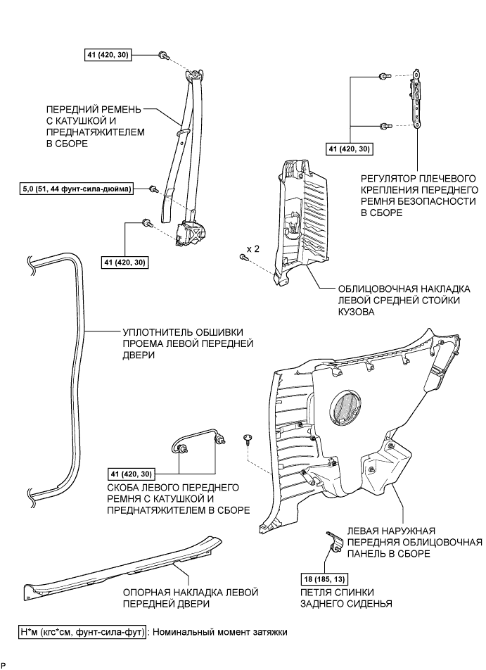 COROLLA, AURIS. ZZE150 ZRE151,152 NDE150.Ремни Безопасности.Контрольная Лампа Ремня Безопасности Переднего Пассажира (Для Моделей С Кузовом Типа