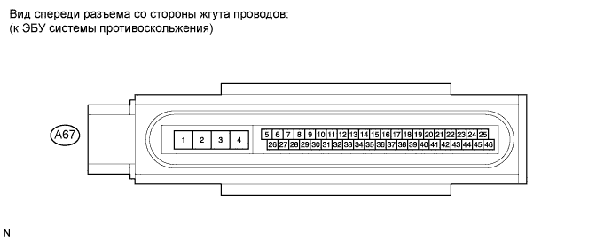 COROLLA, AURIS. ZZE150 ZRE151,152 NDE150.Управление Тормозами.Антиблокировочная Система Тормозов (Для Моделей Производства Тмс С Двигателем Серии Zr, 4Zz-Fe).Система Курсовой Устойчивости (Для Моделей Производства Тмс С Двигателем 1Ad-Ftv, 1Nd-Tv)  Контакты Эбу