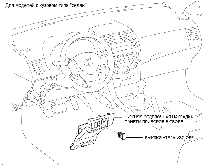 COROLLA, AURIS. ZZE150 ZRE151,152 NDE150.Управление Тормозами.Антиблокировочная Система Тормозов (Для Моделей Производства Тмс С Двигателем Серии Zr, 4Zz-Fe).Выключатель Vsc Off (Для Моделей С Vsc)  Узлы И Детали