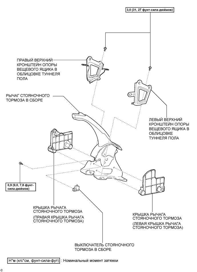 COROLLA, AURIS. ZZE150 ZRE151,152 NDE150.Стояночный Тормоз.Стояночный Тормоз (Изготовитель – Tmc).Рычаг Стояночного Тормоза (Изготовитель – Tmc, Для Моделей С Кузовом Типа Хэтчбэк) Узлы И Детали