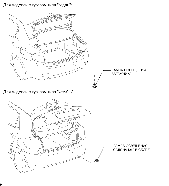 COROLLA, AURIS. ZZE150 ZRE151,152 NDE150.Освещение.Система Освещения.Лампа Освещения Багажного Отделения В Сборе Узлы И Детали