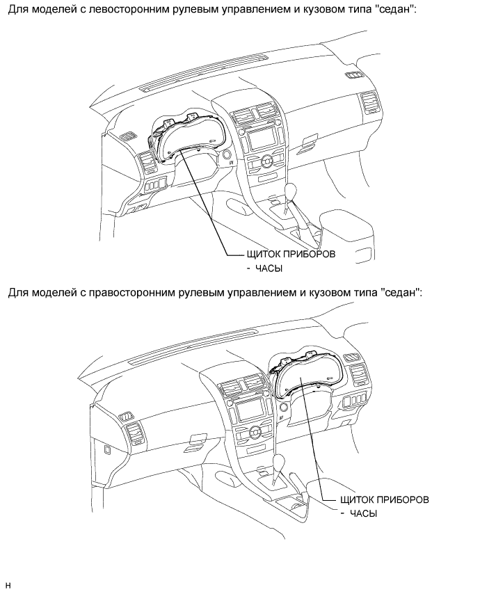 COROLLA, AURIS. ZZE150 ZRE151,152 NDE150.Прочие Системы.Часы.Часы  Расположение Деталей