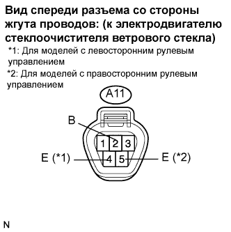COROLLA, AURIS. ZZE150 ZRE151,152 NDE150.Стеклоочистители И Стеклоомыватели.Система Стеклоочистителей И Стеклоомывателей (Для Моделей С Датчиком Дождя).Система Стеклоочистителей И Стеклоомывателей (Для Моделей С Датчиком Дождя)  Цепь Питания Электродвигателя Стеклоочистителя
