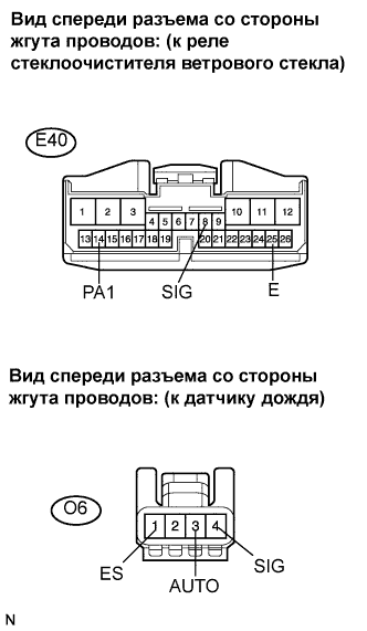 COROLLA, AURIS. ZZE150 ZRE151,152 NDE150.Стеклоочистители И Стеклоомыватели.Система Стеклоочистителей И Стеклоомывателей (Для Моделей С Датчиком Дождя).Система Стеклоочистителей И Стеклоомывателей (Для Моделей С Датчиком Дождя)  Цепь Датчика Дождя