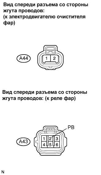 COROLLA, AURIS. ZZE150 ZRE151,152 NDE150.Стеклоочистители И Стеклоомыватели.Система Стеклоочистителей И Стеклоомывателей (Для Моделей С Датчиком Дождя).Система Стеклоочистителей И Стеклоомывателей (Для Моделей С Датчиком Дождя)  Цепь Электродвигателя И Реле Очистителя Передних Фар