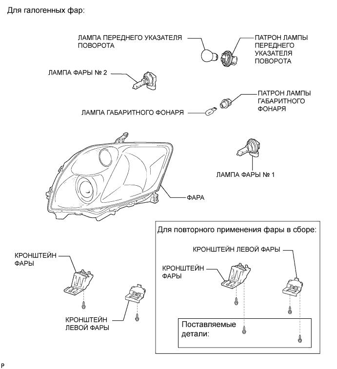 COROLLA, AURIS. ZZE150 ZRE151,152 NDE150.Освещение.Система Освещения.Фара В Сборе (Для Моделей С Кузовом Типа Хэтчбэк) Узлы И Детали