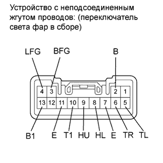 COROLLA, AURIS. ZZE150 ZRE151,152 NDE150.Освещение.Система Освещения.Переключатель Света Фар  Проверка