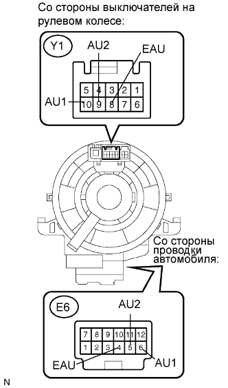 COROLLA, AURIS. ZZE150 ZRE151,152 NDE150.Навигация.Система Навигации.Система Навигации  Цепь Переключателя На Рулевом Колесе