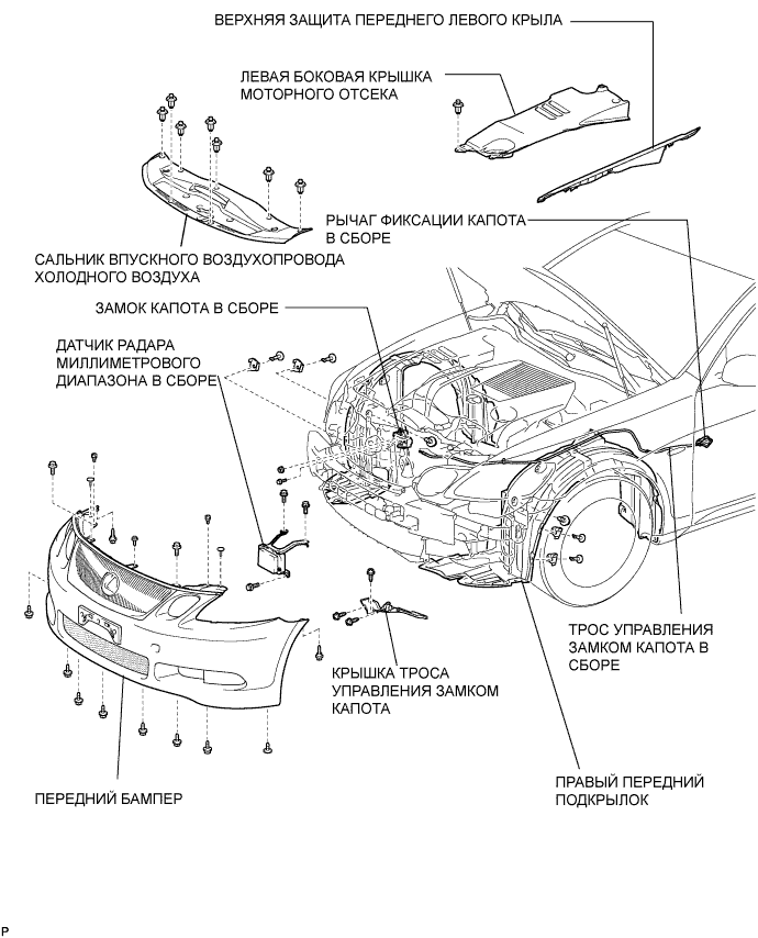 Lexus GS450h GWS191.Капот Двигателя Двери.Механизм Открывания И Доводчик Двери Багажного Отделения.Трос Управления Замком Капота В Сборе  Узлы И Детали