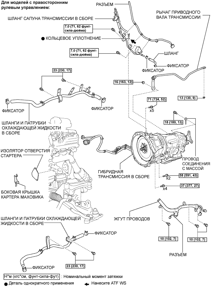Lexus GS450h GWS191.Гибридная Трансмиссия Трансмиссия В Блоке С Главной Передачей.Гибридная Трансмиссия.Гибридная Трансмиссия В Сборе  Узлы И Детали