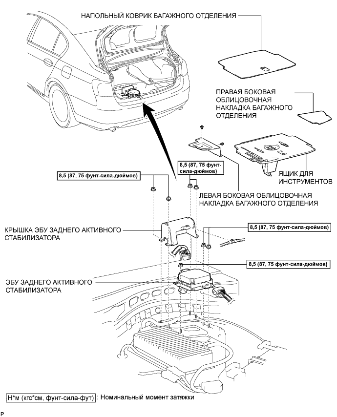 Lexus GS450h GWS191.Управление Подвеской.Регулируемая Адаптивная Подвеска.Эбу Заднего Активного Стабилизатора  Узлы И Детали