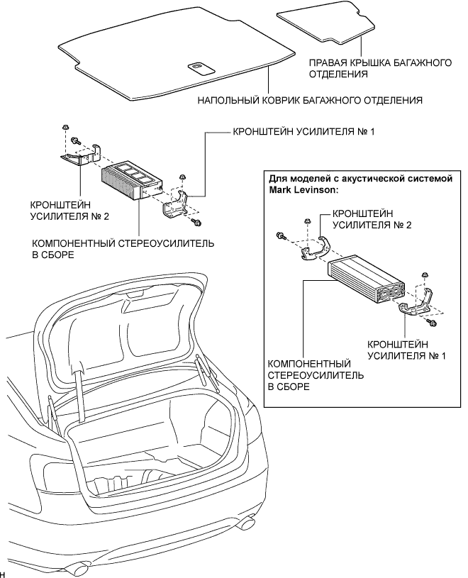 Lexus GS450h GWS191.Аудиовизуальная Система.Аудиовизуальная Система.Компонентный Стереоусилитель  Узлы И Детали